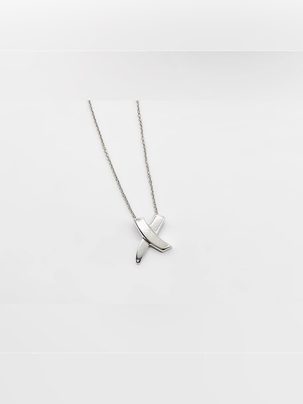 Tiffany & Co. Paloma Picasso 925 Sterling Silver Graffiti X Pendant Necklace